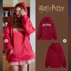 NWT Harry Potter x Friful Red Long Sleeve Pullover Hoodie, Size S